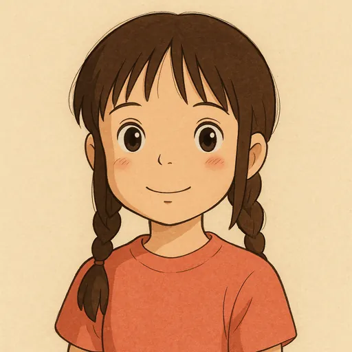 Девушка аниме с косичками