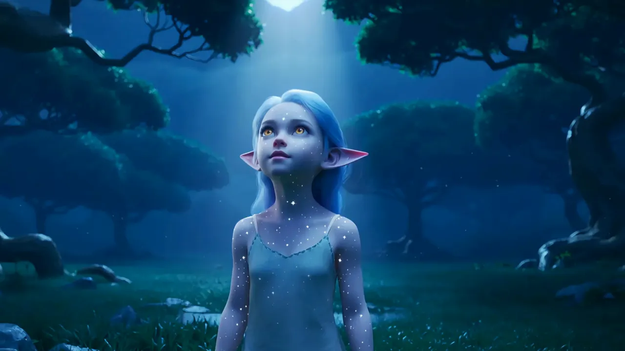 Moonlit forest spirit transformation