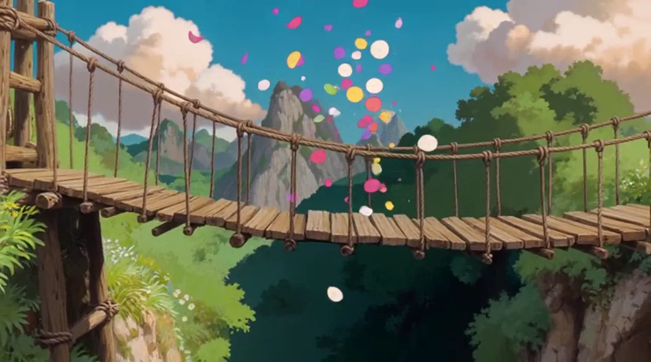 Withered flower reviving beneath crimson clouds